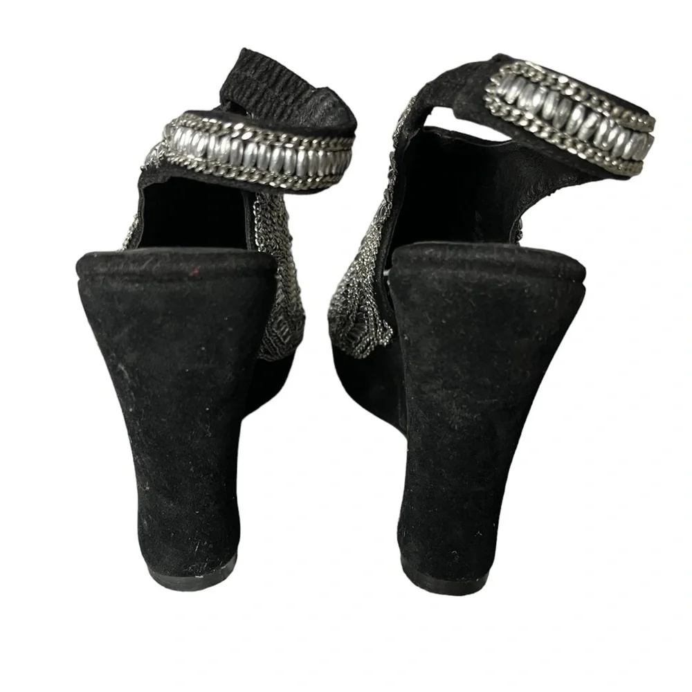 ibiza JEFFREY CAMPBELL HANDMADE SHOES BEADED WEDGE GORGEOUS 7